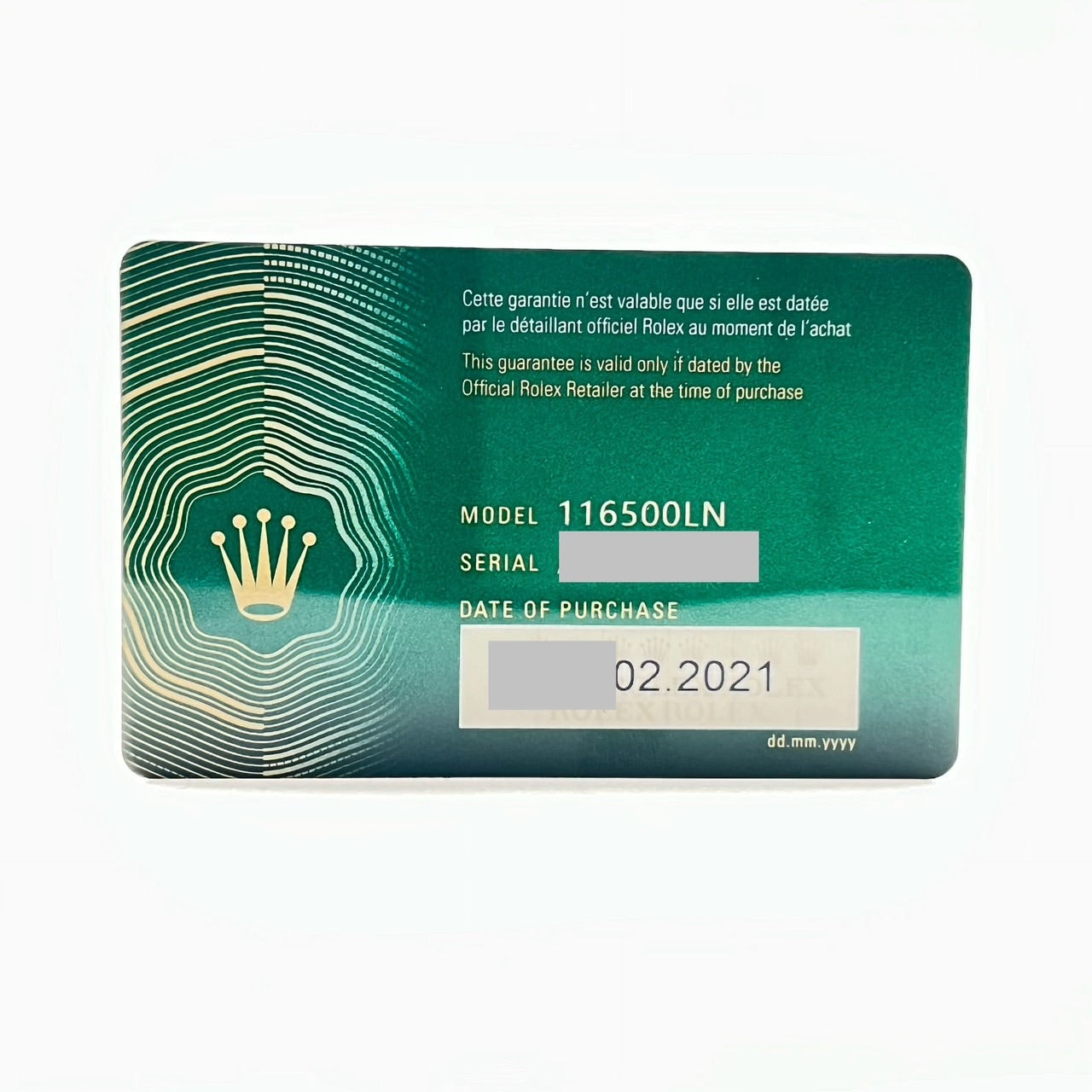 사전 소유 롤렉스 데이토나 116500LN 굴 팔찌 흰색 40mm