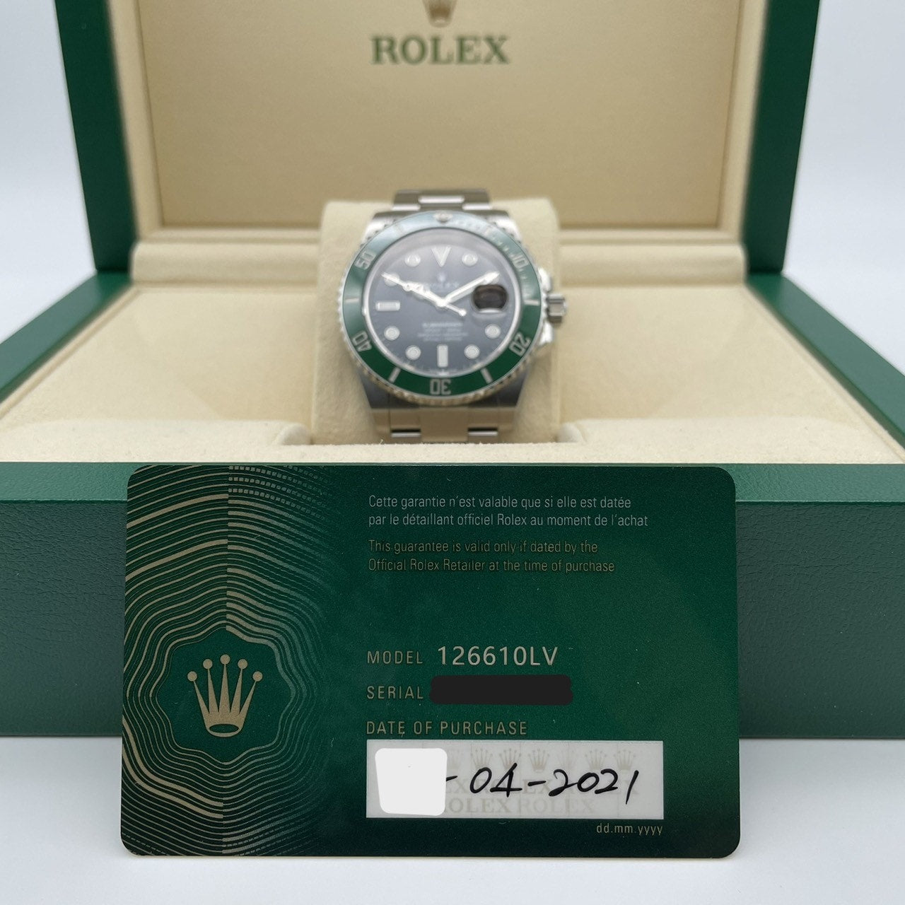 プレオウンド ロレックス サブマリーナ デイト 126610LV オイスターブレスレット ブラック グリーン 41mm