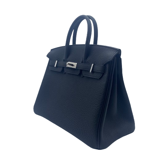 Hermes Birkin 25 Noir Togo Silver Metal Fittings w 새로워