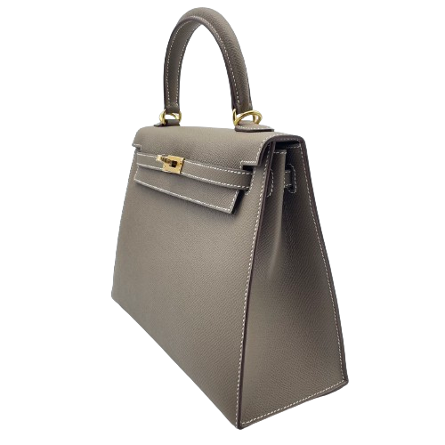 プレオウンド 【現金特価】エルメス ケリー25 エトゥープ エプソン ゴールド金具 W刻印