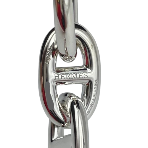 Pre-Owned Hermes Chaine Dunkle Bracelet MM Silver 925 14-panel
