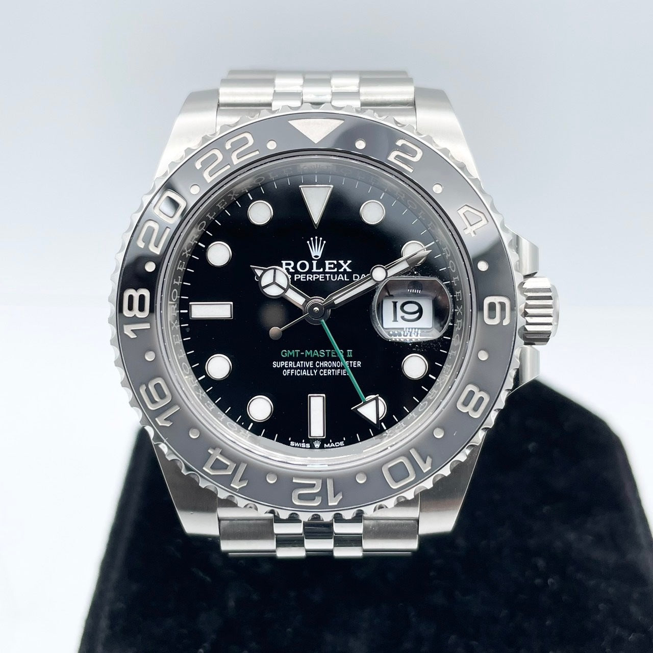 사전 소유 롤렉스 GMT 마스터 II 126710GRNR 검은 스테인리스 스틸 40mm