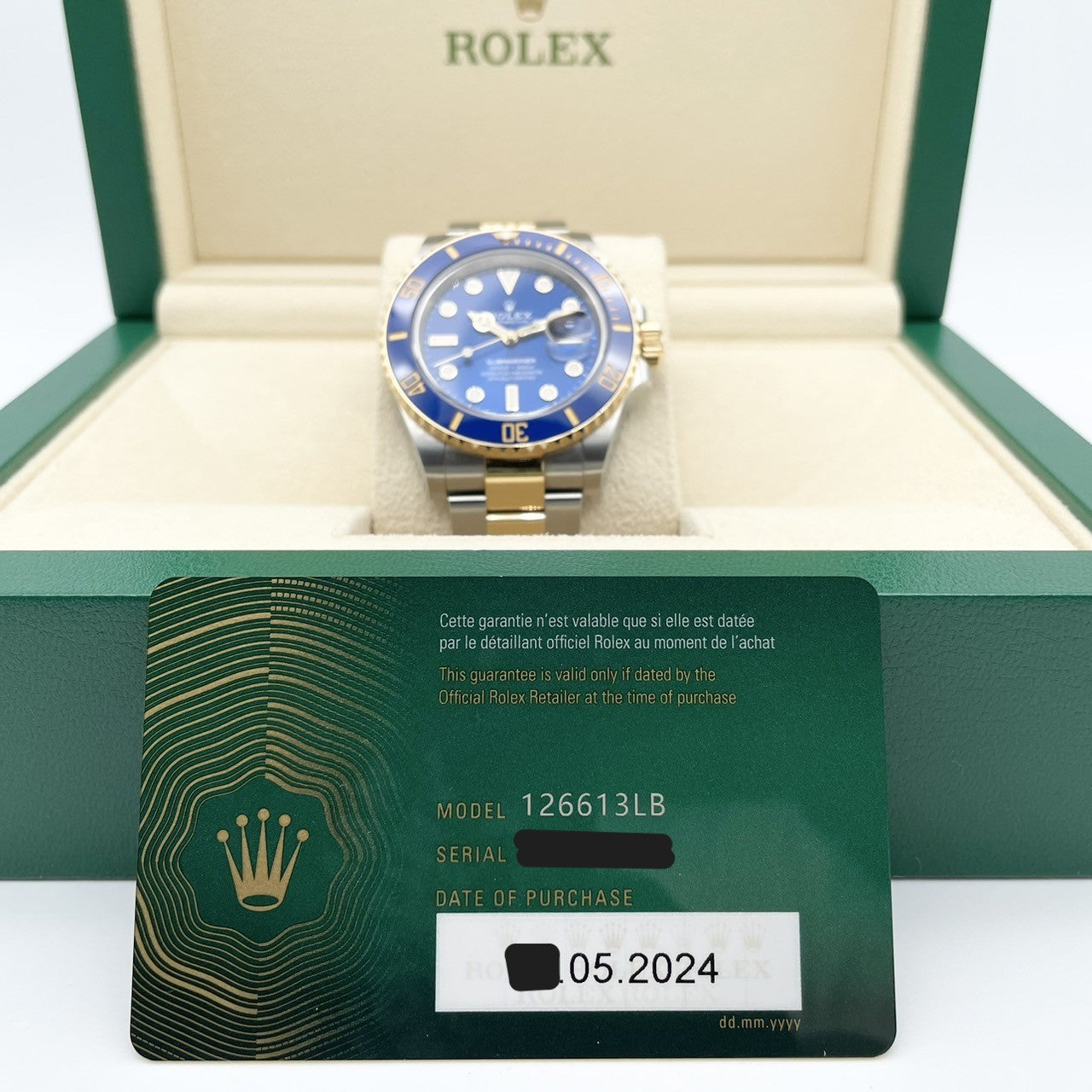 사전 소유 롤렉스 서브 마리너 날짜 126613LB Royal Blue 41mm