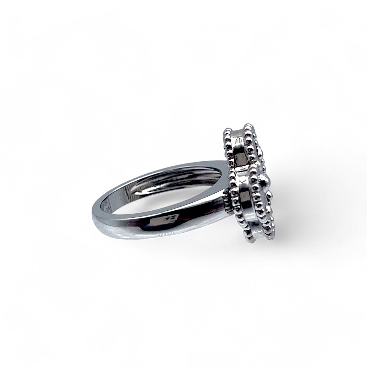 Van Cleef & Arpels 빈티지 Alhambra Ring VCARP9X149 No. 49 Silver White Gold