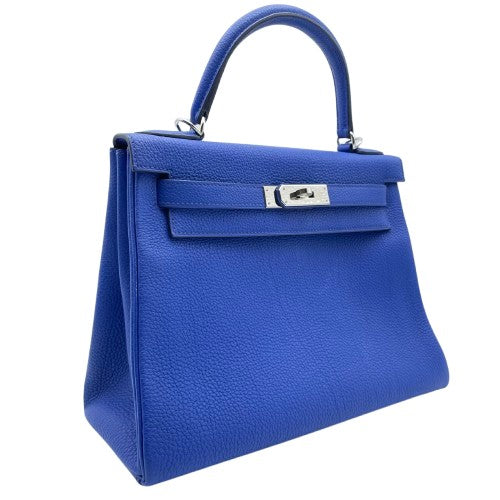 プレオウンド エルメス ケリー 28 ブルーフランス トゴ シルバー金具 U刻印