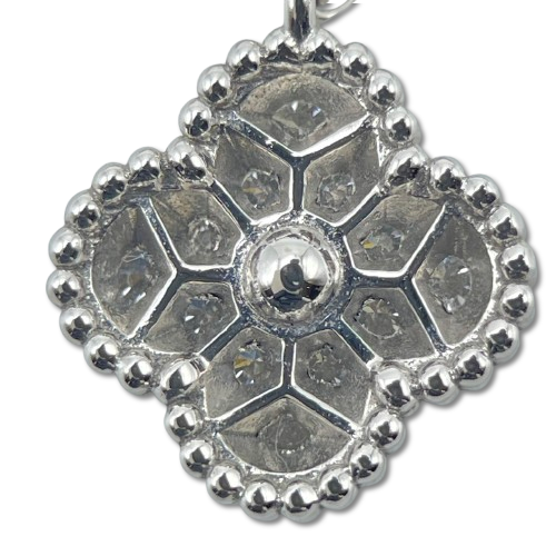 Pre-Owned Van Cleef & Arpels Vintage Alhambra Necklace VCARO85900 Sweet Diamond White Gold