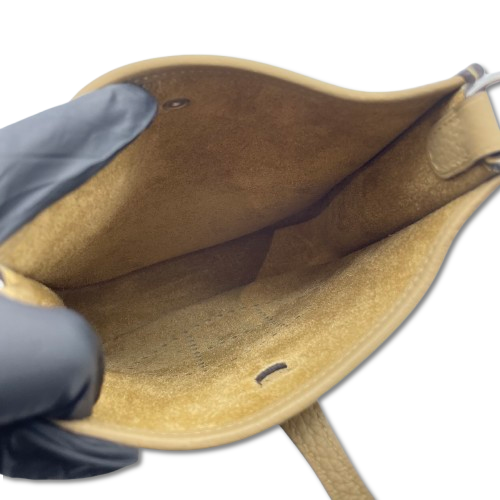 Pre-owned Hermes Mini Evelyn Amazone TPM Beige Marfa Taurillon Clemence Silver hardware K stamp