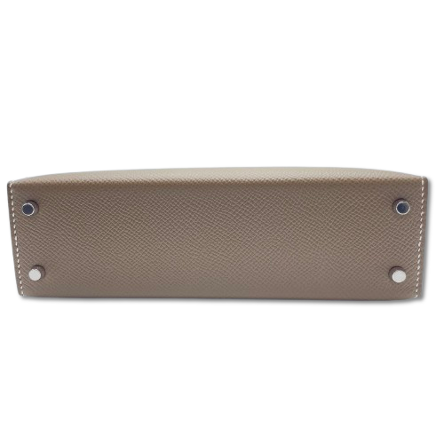 Pre-owned Hermes Mini Kelly Etoup Epson Silver hardware K stamp