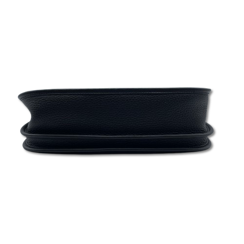 Pre-owned Hermes Evelyn PM Noir Taurillon Clemence Silver hardware K stamp