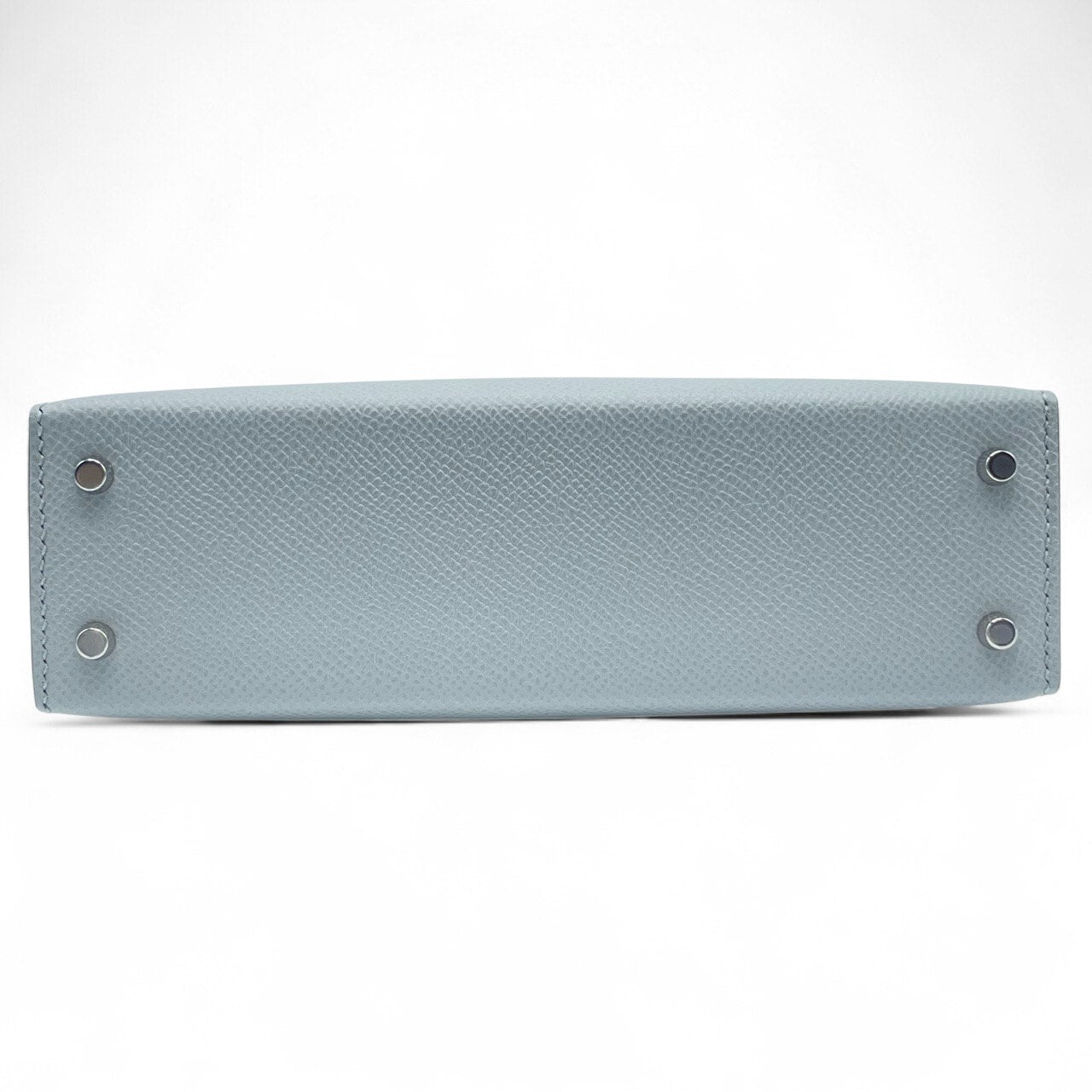 Pre-owned Hermes Mini Kelly 2 Blue Glacier Epson Silver hardware K stamp