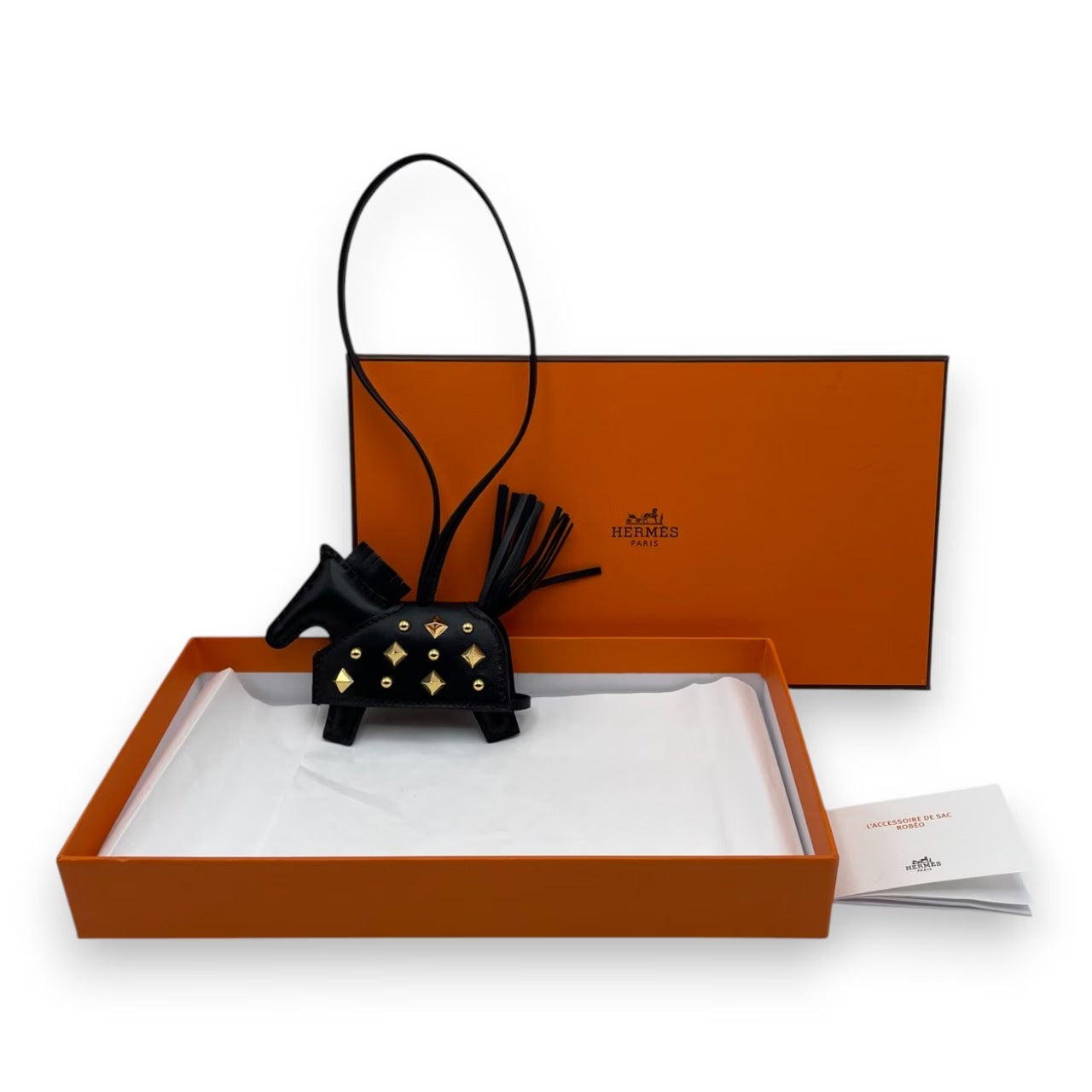 プレオウンドエルメス ロデオチャーム ロベオロック PM ノワール ゴールド金具 K刻印