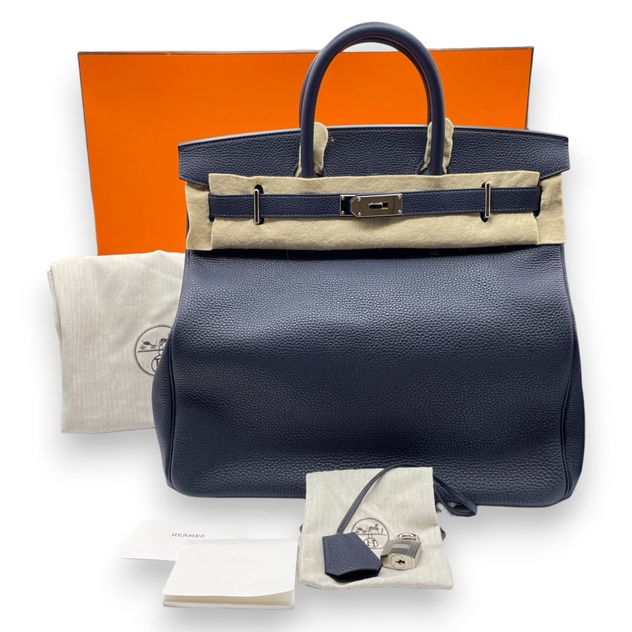 중고 에르메스 오타크루아 40 블루 뉘 토고 실버 하드웨어 Z 스탬프