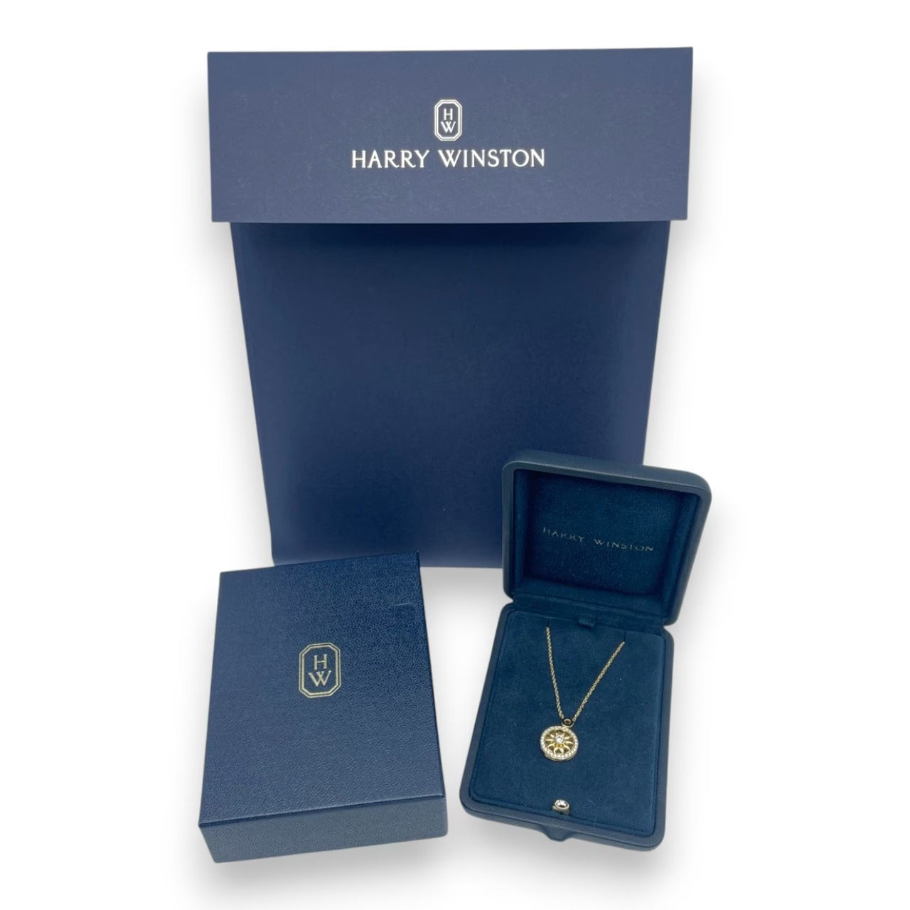 중고 해리 윈스턴 윈스턴 게이트 펜던트 PEDYRD1MWG 다이아몬드 옐로우 골드