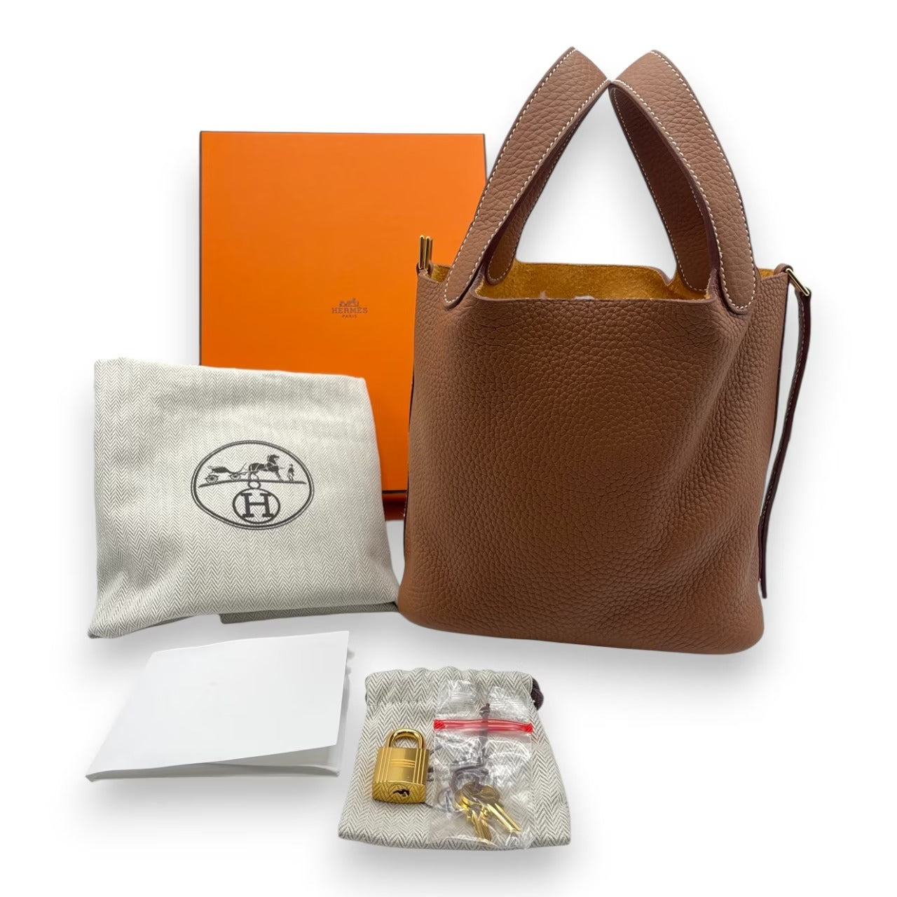 プレオウンドエルメス ピコタンロック PM ゴールド トリヨンクレマンス ゴールド金具 U刻印