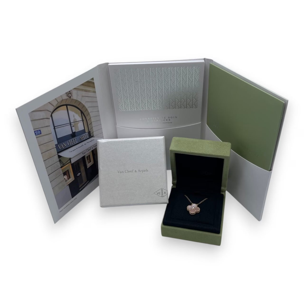 プレオウンドヴァンクリーフ&アーペル ヴィンテージアルハンブラ ネックレス VCARPM0P00 ピンクシェル ローズゴールド