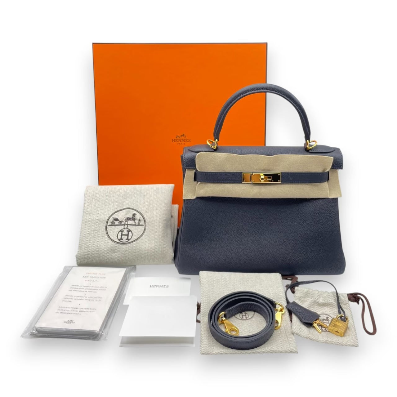 プレオウンドエルメス ケリー 28 キャバン トゴ ゴールド金具 B刻印