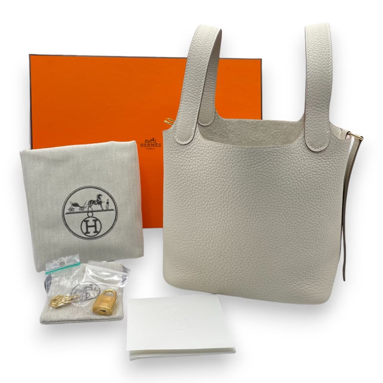 プレオウンドエルメス ピコタンロック PM クレ トリヨンクレマンス ゴールド金具 K刻印