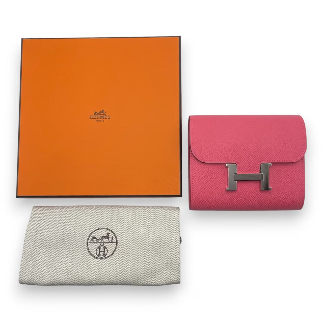 プレオウンドエルメス コンスタンスコンパクト ローズアザレ エプソン シルバー金具 A刻印