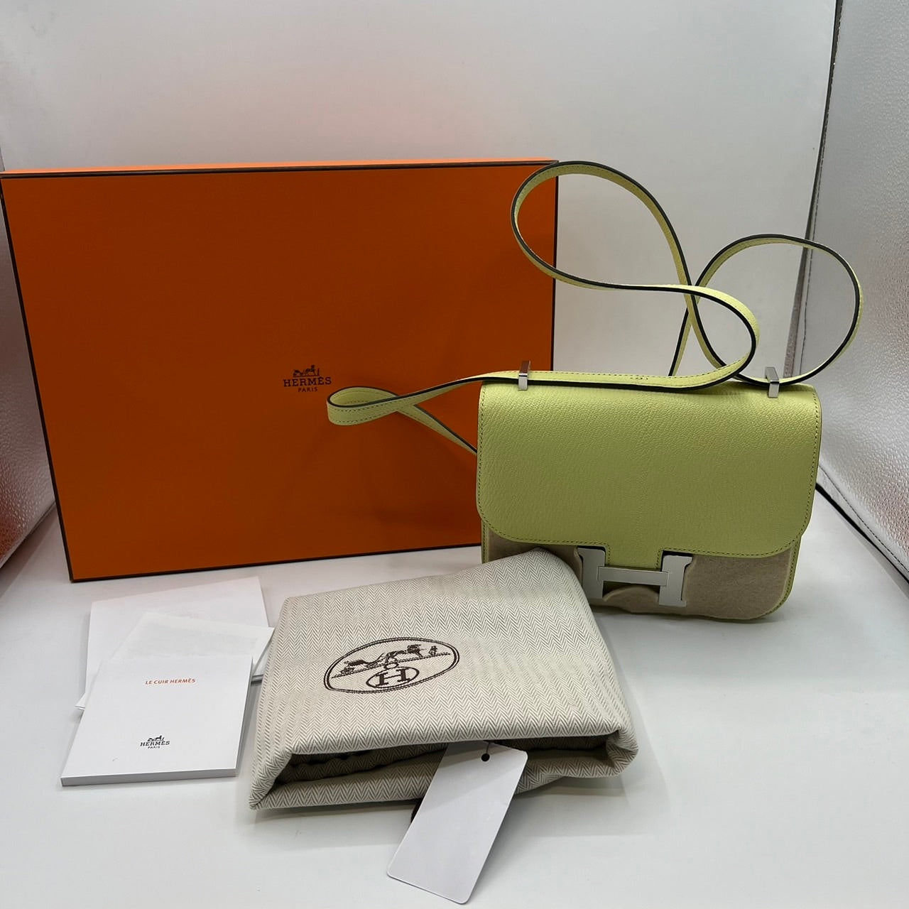 Hermes Constance Mini (18) Chevre Misole Silver Metal Fittings Z 새겨 져
