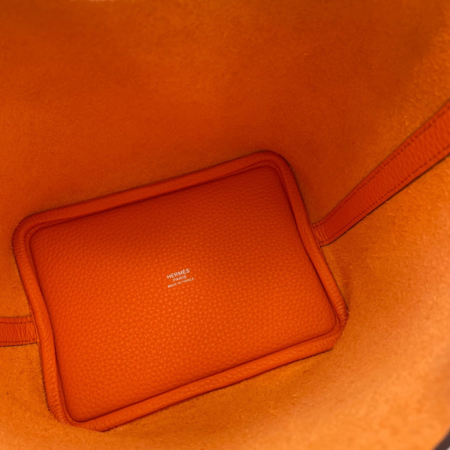 Hermes Picotin Lock PM Torillon Clemence Orange Minium B 새겨 져