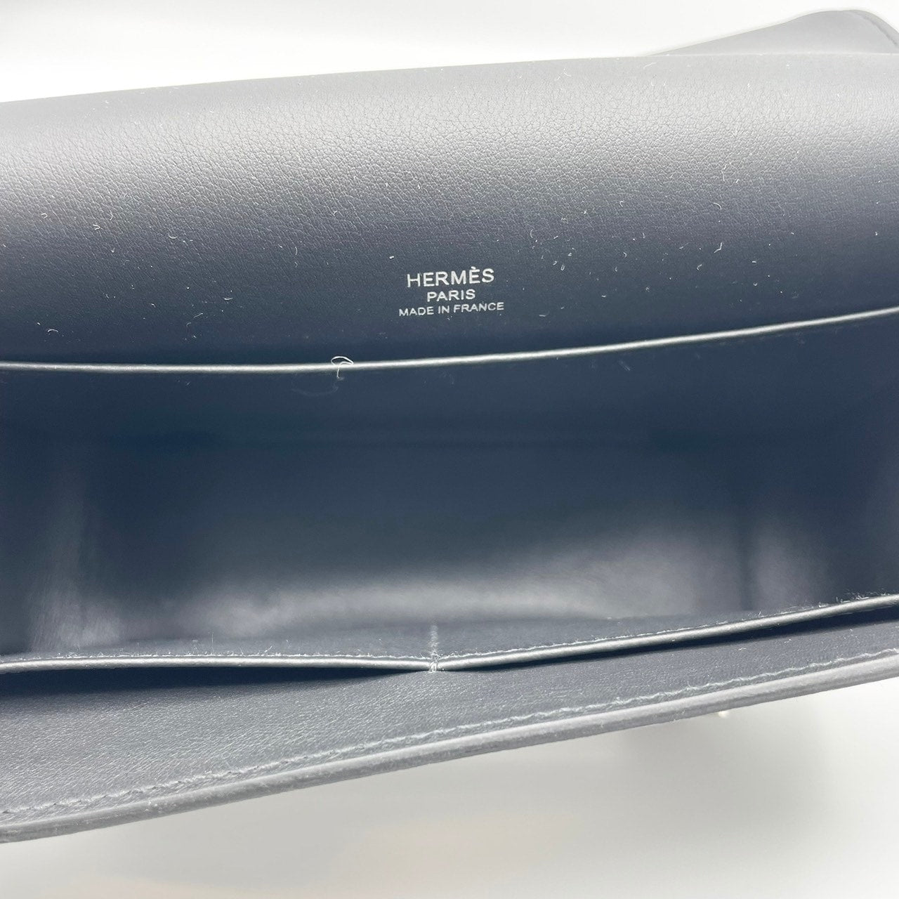 Pre-Owned Hermes Geta Chevre Black B engraved