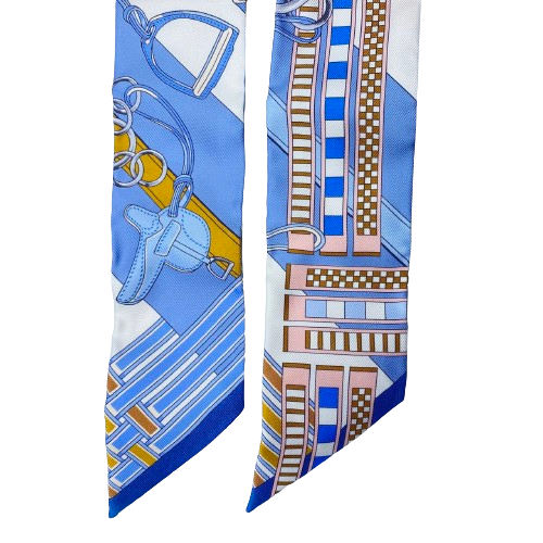 헤르메스 Twilly 벽돌과 Charm Silk Twill