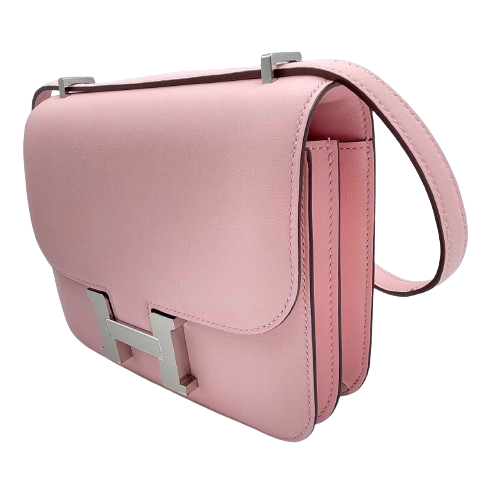Hermes Constance Mini 18 Rose Sakura Vo Swift Silver Metal Fittings W 새로