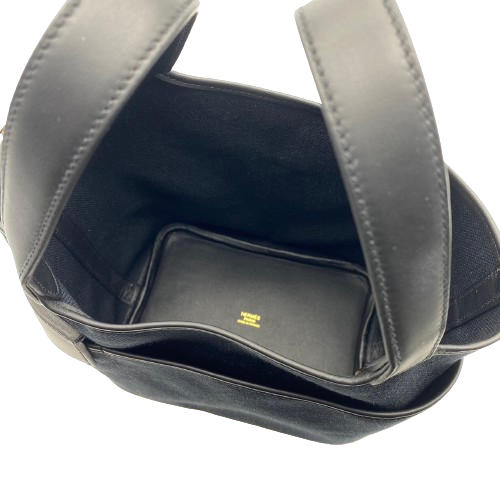 プレオウンド エルメス ピコタンロックカーゴ PM ノワール トワルゴエラン/スイフト ゴールド金具 U刻印