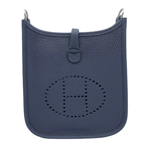 Pre-Owned Hermes Mini Evelyn TPM Brugne Amazone Torillon Clemence Silver Metal Fitting Y Engraved