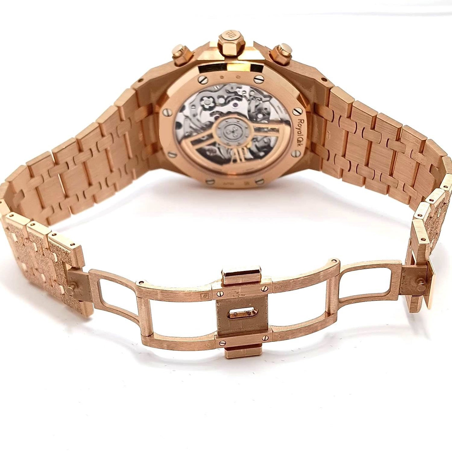 Pre-Owned Audemars Piguet Royal Oak 26239OR.GG.1224OR.01 Frosted Gold Blue Grand Tapestry