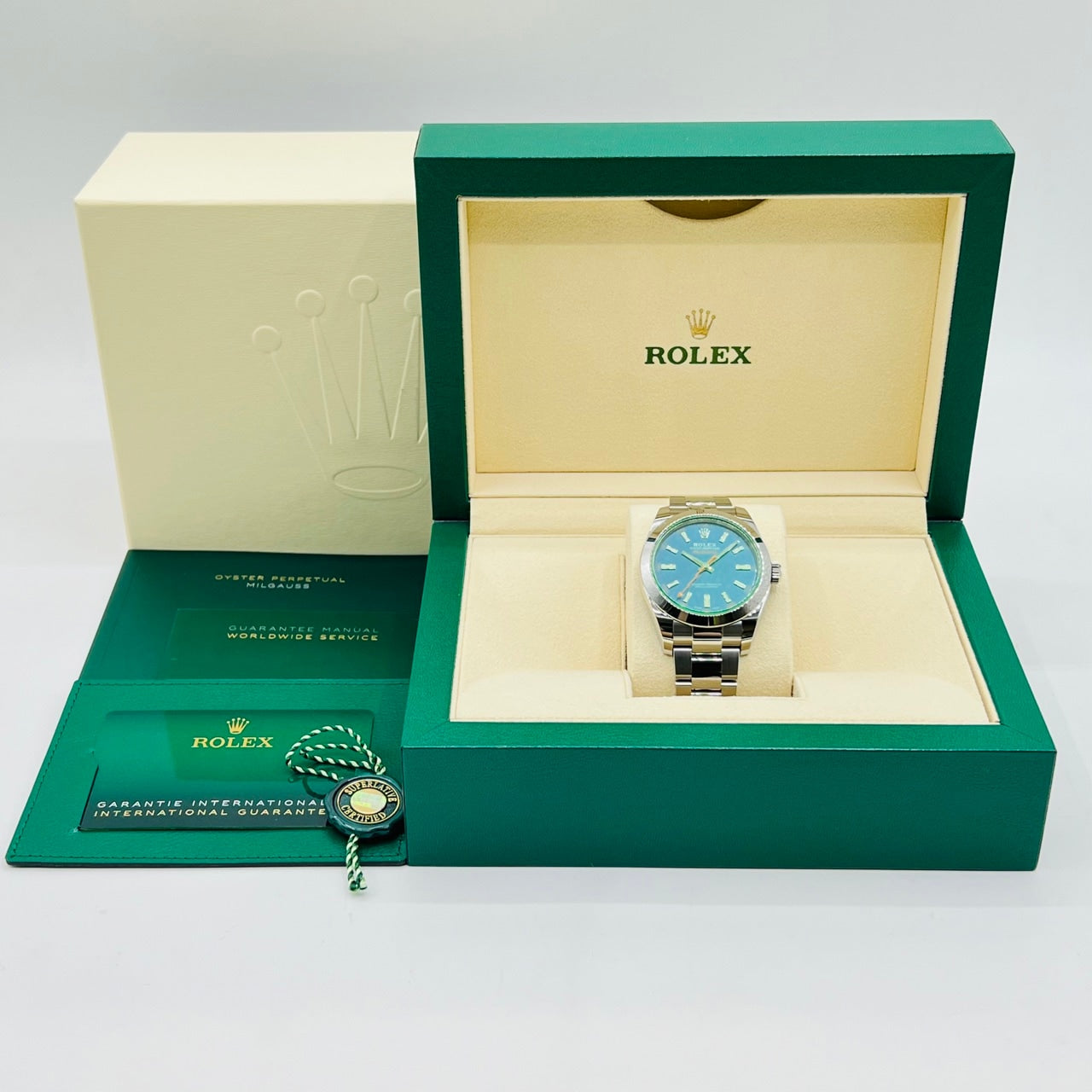 プレオウンド ロレックス ミルガウス 116400GV Zブルー 40mm オイスターブレスレット