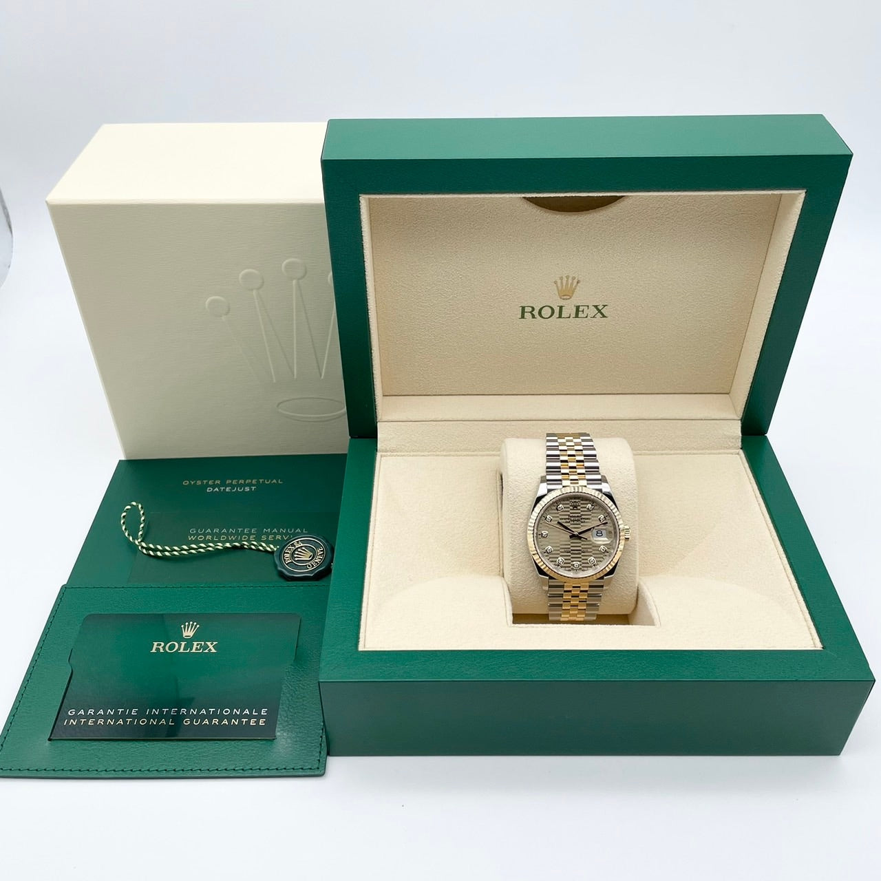 [Discon 모델! 2024 년 5 월 지불! Rolex DateJust 126233 샴페인 열매 모티프 10p 다이아몬드 희년 팔찌 36mm