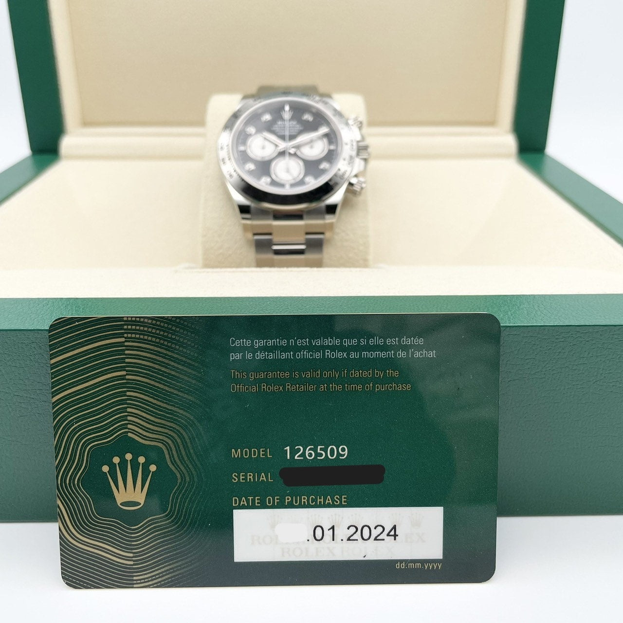 Rolex Daytona 126509G Diamond Bright Black & Steel 40mm