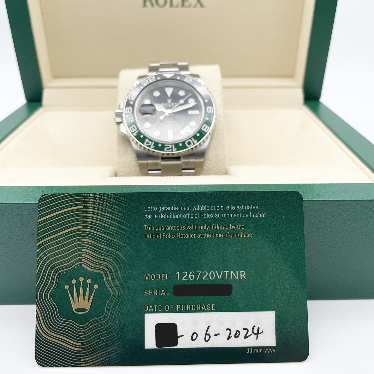 [전체 보호 스티커 포함! ! Rolex GMT 마스터 II 126720VTNR 굴 팔찌 40mm