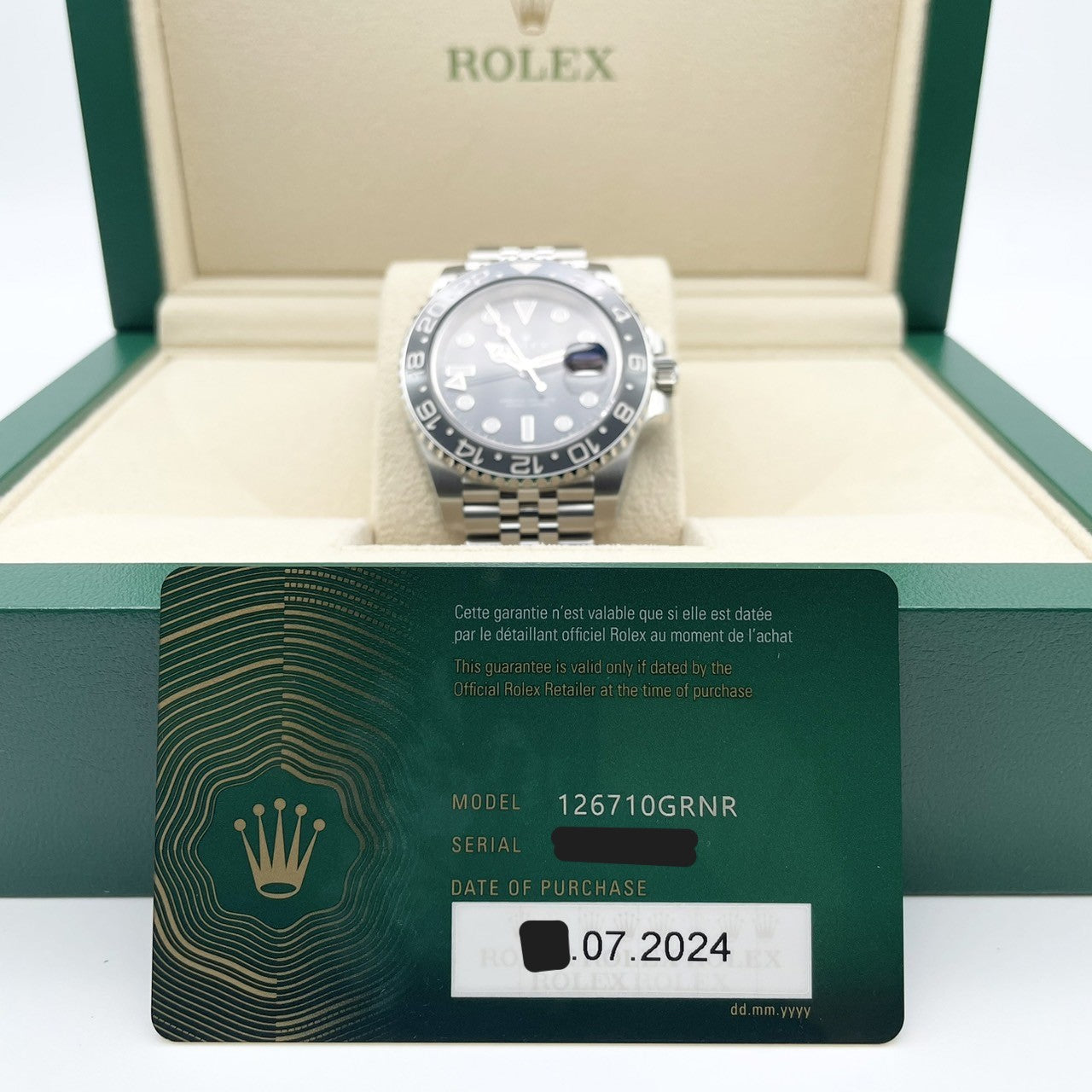 [2024 년의 새로운 릴리스! ! Rolex GMT 마스터 II 126710GRNR 검은 요빌 팔찌 40mm