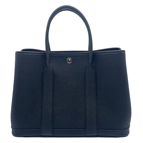 Pre-Owned Hermes Garden Party TPM Noir Negonda Silver Fittings W Engraved