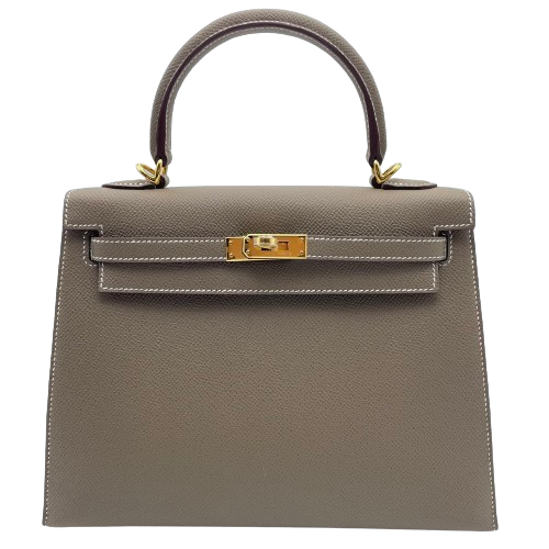 プレオウンド 【現金特価】エルメス ケリー25 エトゥープ エプソン ゴールド金具 W刻印