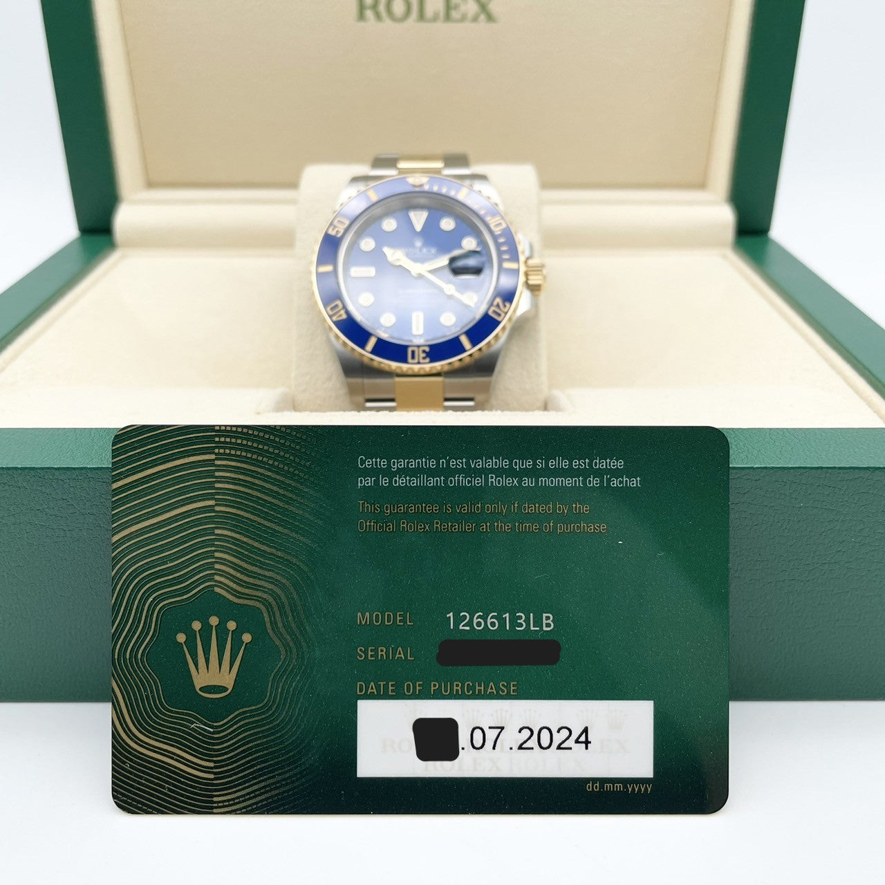 Pre-Owned Rolex Submariner Date 126613LB Oyster Bracelet Royal Blue 41mm
