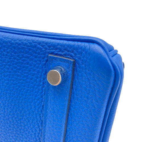 プレオウンド エルメス バーキン 25 ブルー トゴ シルバー金具 C刻印