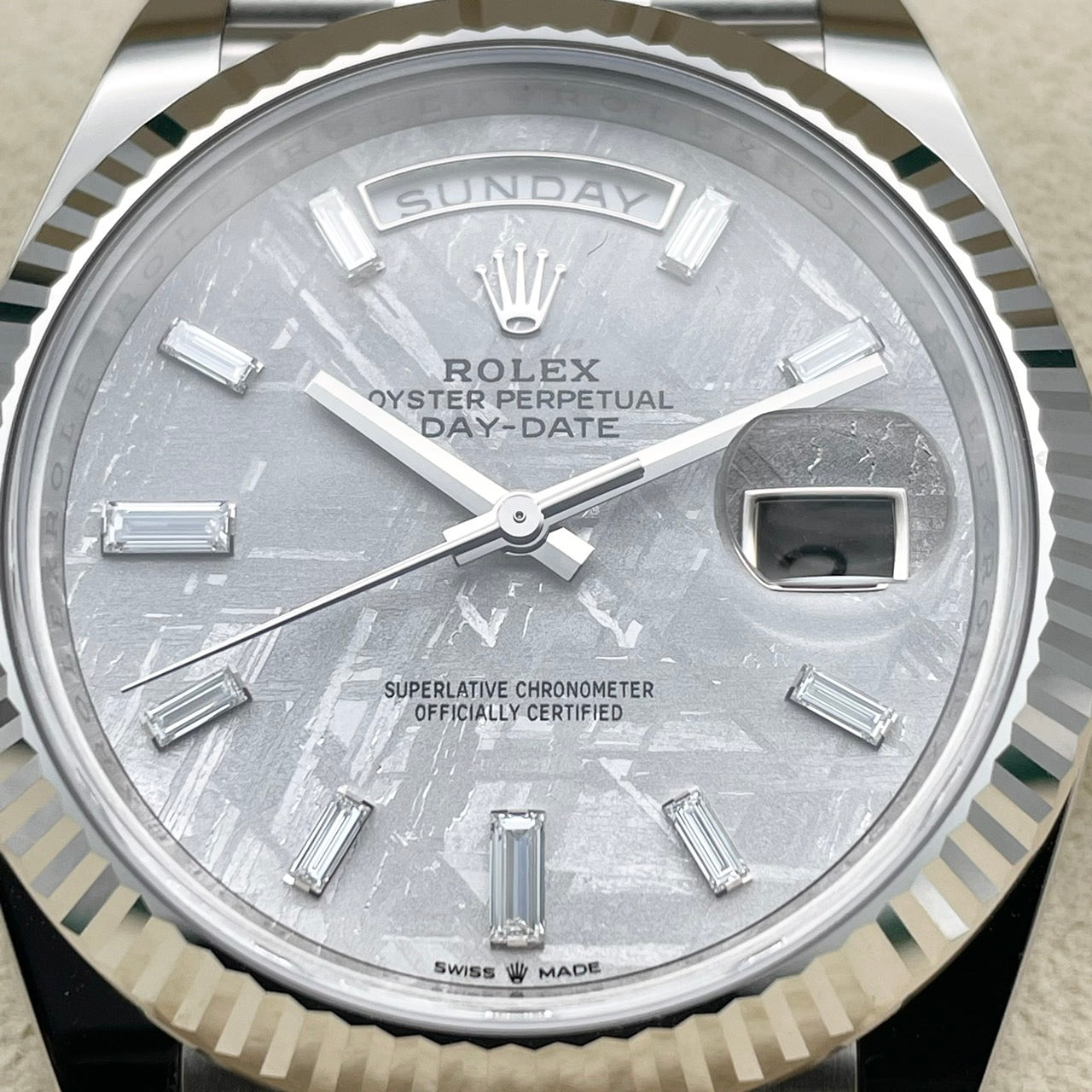 プレオウンド ロレックス デイデイト 228239 ホワイトゴールド 10Pダイヤ メテオライト 40mm