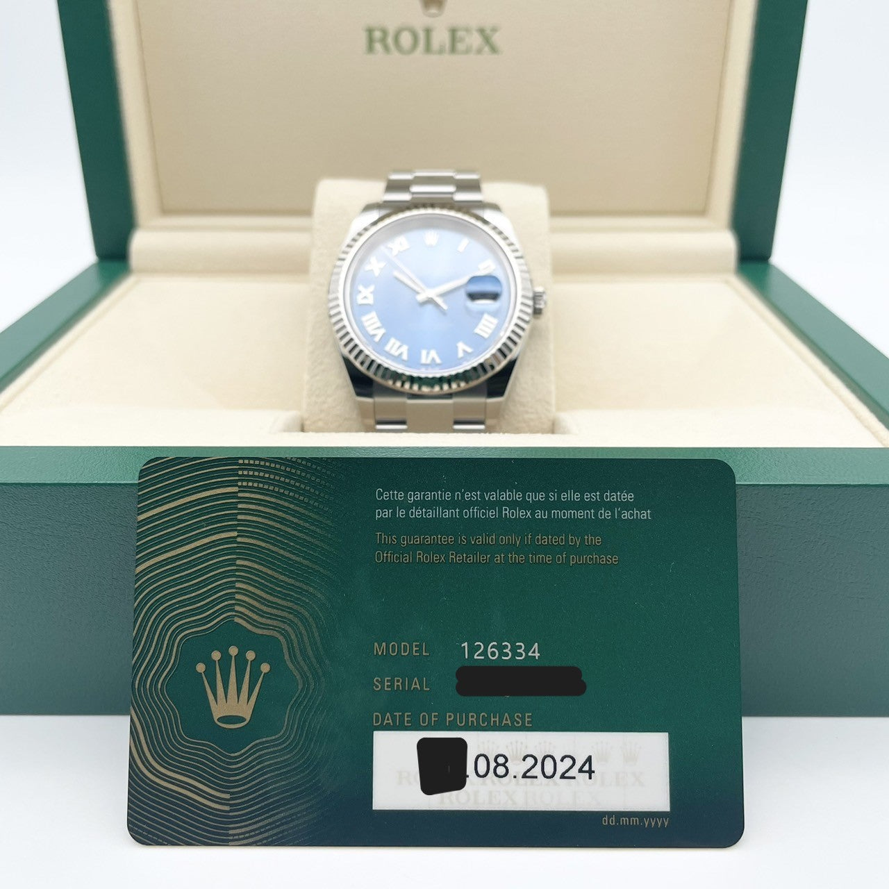 Pre-Owned Rolex Datejust 126334 Azzurro Blue Oyster Bracelet 41mm