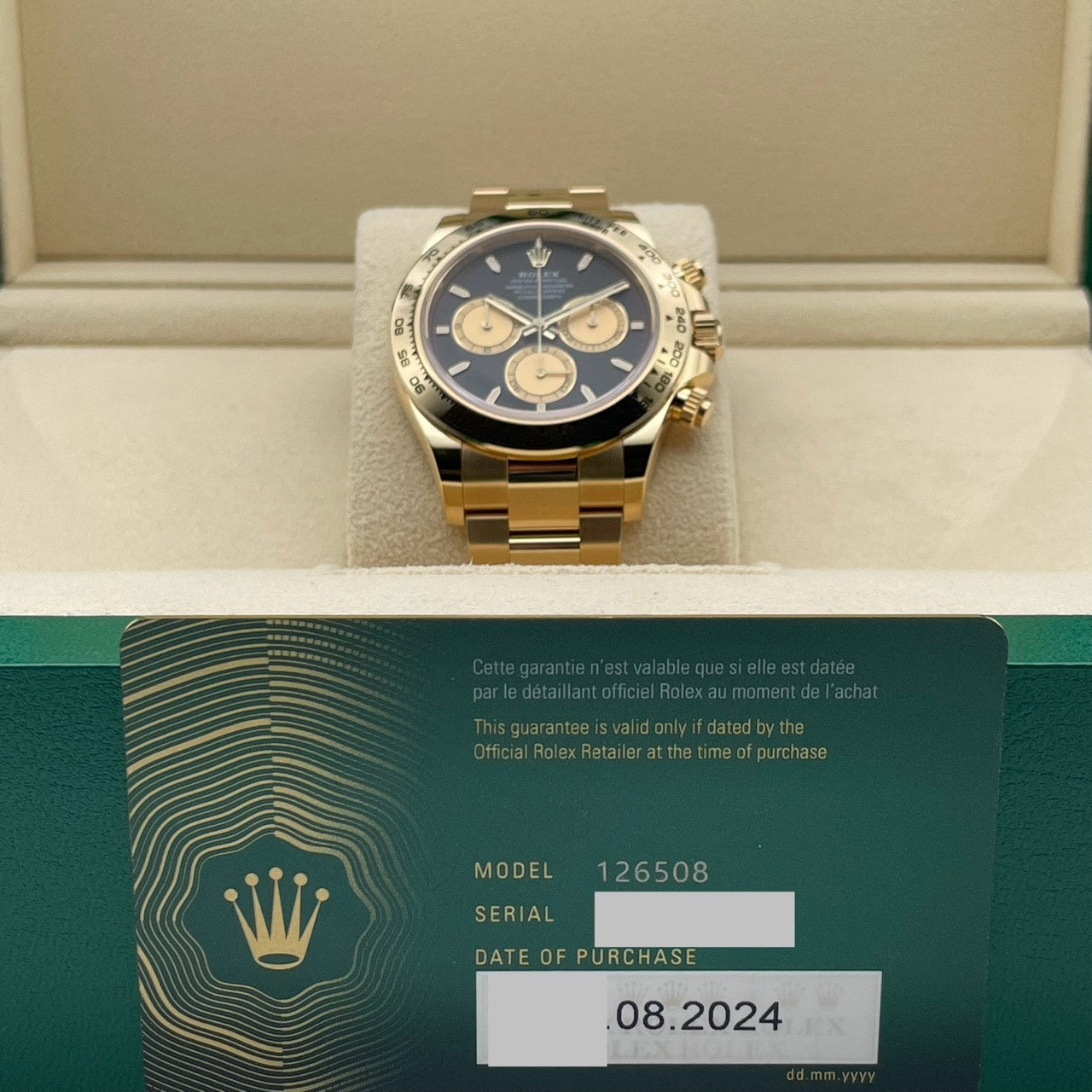 Rolex Daytona 126508 Black x Champagne 40mm