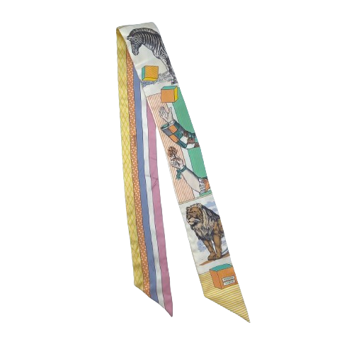 헤르메스 Twilly Grand Theatre Nouveau White/Yellow Silk