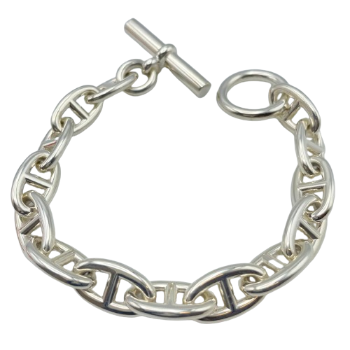 Hermes Chaine Dunkle 팔찌 GM Silver 925 14-Panel