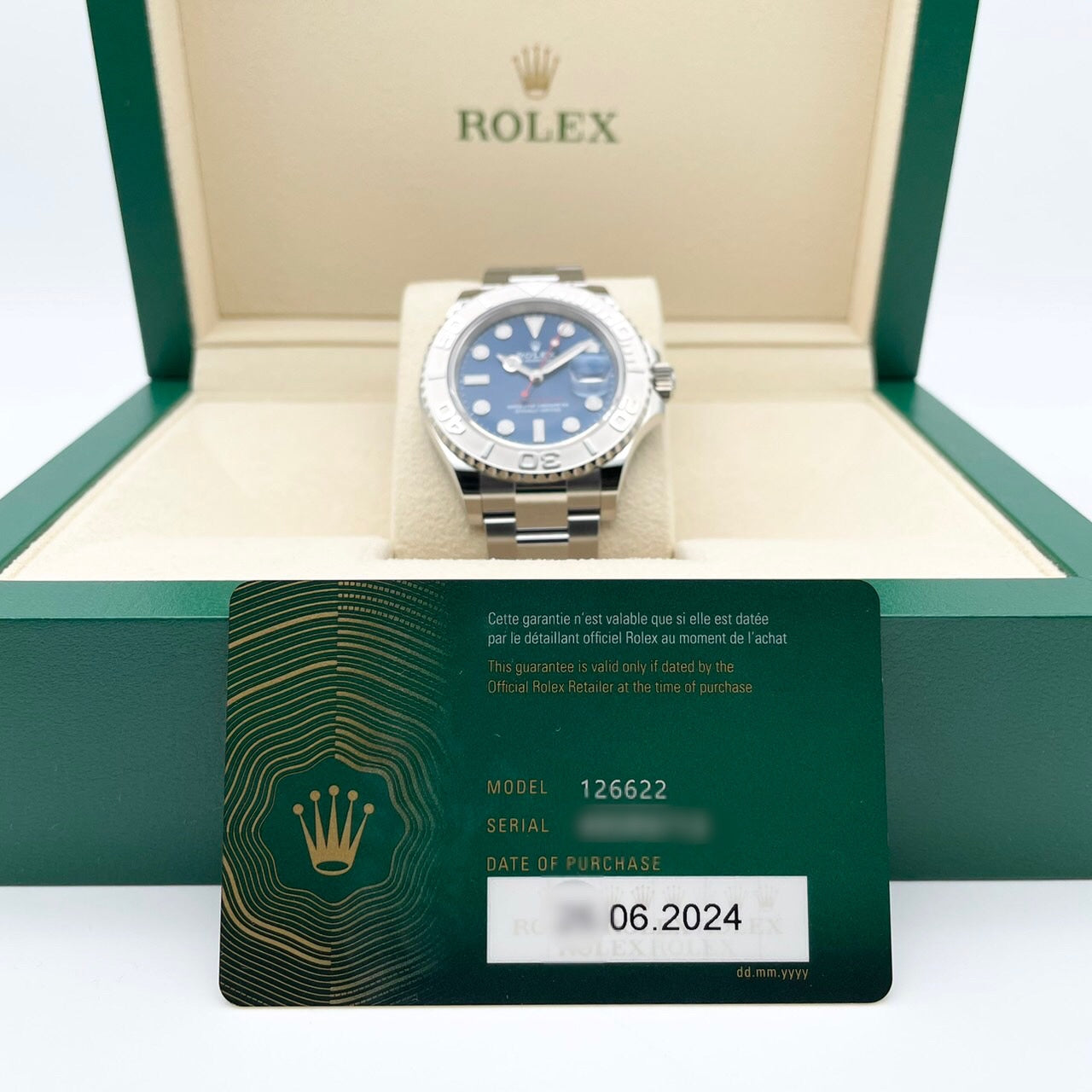 Pre-Owned Rolex Yachtmaster 126622 Oyster Bracelet Bright Blue 40mm