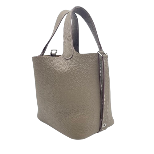 Hermes Picotin Lock PM Etoupe Torillon Clemence Silver Fittings w 새겨 져