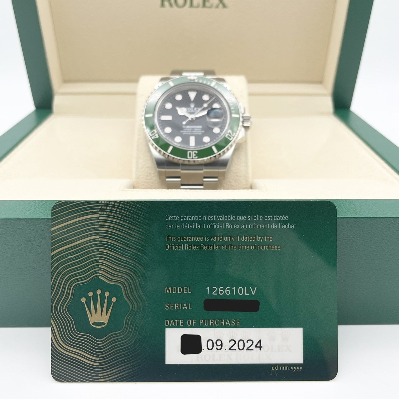プレオウンド サブマリーナ デイト 126610LV オイスターブレスレット ブラック グリーン 41mm