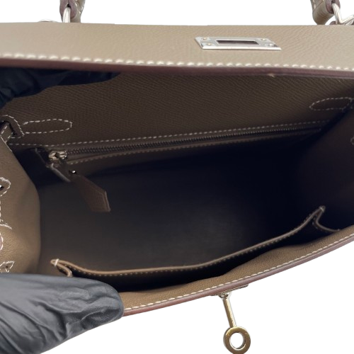 Pre-Owned Hermes Kelly 25 Etoop Epson Silver Fittings Z Engraved