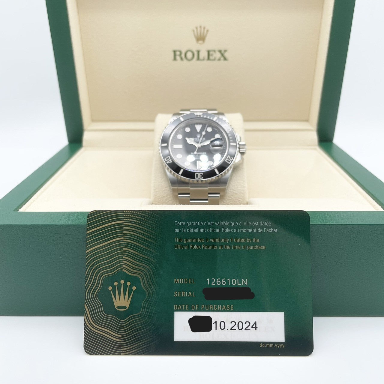 사전 소유 롤렉스 서브 마리너 날짜 126610ln 검은 색 41mm