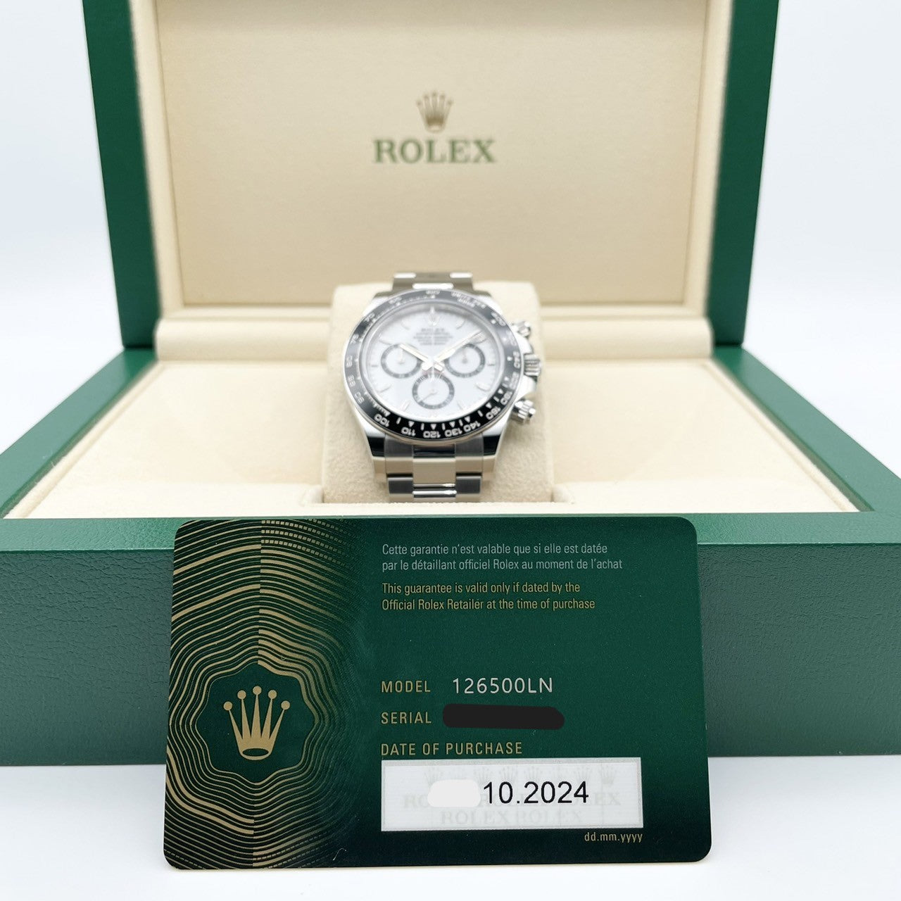 사전 소유 롤렉스 데이토나 126500ln 화이트 40mm
